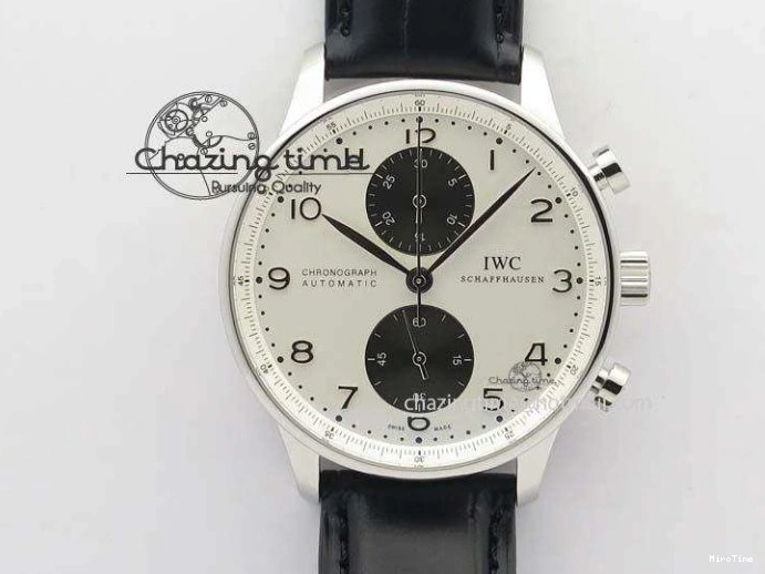 MIROTIME 0115 Portuguese Fa Jones IW544203 SS GSF 1:1 Best Edition White Dial On Leather Strap Trendsetting 7235